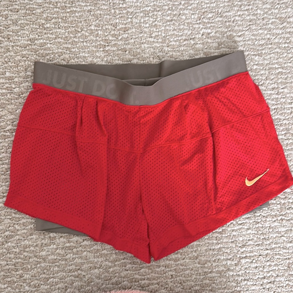 Nike dri fit mesh shorts with built in biker shirt underneath